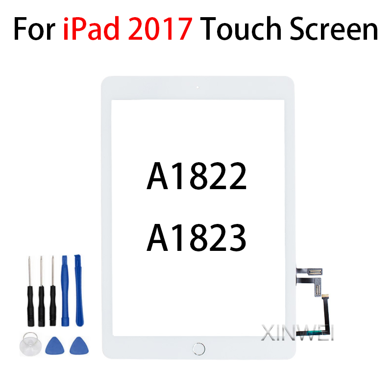 สําหรับ iPad 9.7 (รุ่น 2017) A1822 A1823 กระจก Digitizer หน้าจอสัมผัสพร้อมปุ่มโฮม