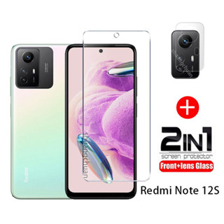 2in1 ฟิล์มกระจกนิรภัยกันรอยหน้าจอ 9H และฟิล์มกันรอยเลนส์ด้านหลัง สําหรับ Redmi note 12S Redmi note 12 pro 2.9D Redmi note 11s note 10 pro note 10 Redmi note 9s 9 pro Redmi 10 1