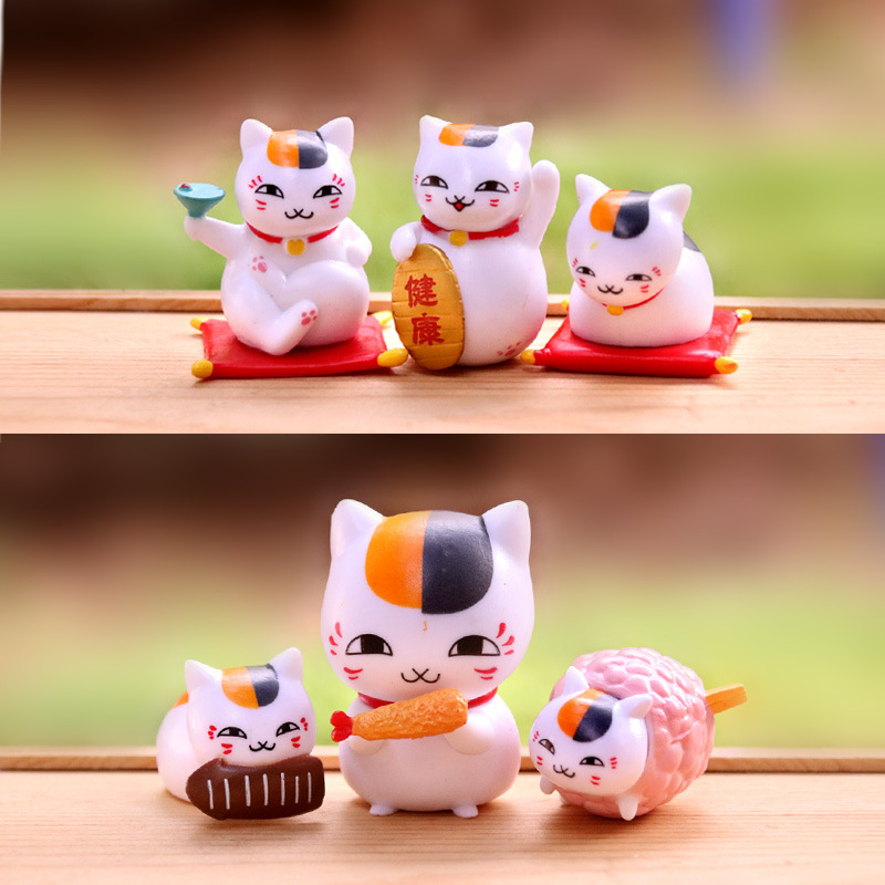 ฟิกเกอร์ PVC รูปการ์ตูนอนิเมะ Natsume Yuujinchou Madara Cat Teacher ขนาด 4-5 ซม. สําหรับตกแต่งห้อง 6