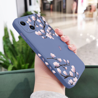 เคสโทรศัพท์มือถือ ซิลิโคน ลายกิ่งไม้ มีลายด้านข้าง สําหรับ IPhone 13Pro 13 12 Mini Pro 5G Max