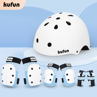 Kufun 7 ชิ้น โรลเลอร์สเก็ต สเก็ต ป้องกันเข่า สนับศอก ชุดหมวกกันน็อคเต็ม สเก็ตบอร์ด ความเร็ว สนับเข่า หมวกกันน็อค ผู้ใหญ่ เด็กชาย และเด็กหญิง