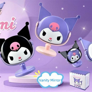 Sanrio กระจกแต่งหน้า ลายการ์ตูน Hello Kitty Kuromi My Melody แบบพกพา อุปกรณ์เสริม สําหรับตกแต่งห้อง