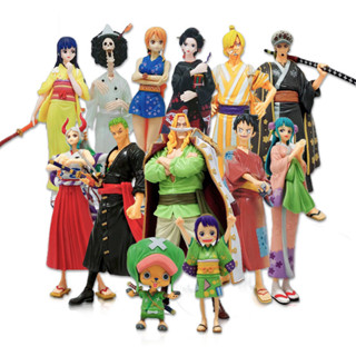 โมเดลฟิกเกอร์ อนิเมะ One Piece Kimono Luffy Sanji Nami Robin Zoro Shanks Law Ace Nika Chopper Yamato PVC ขนาด 9-19 ซม. 20 สไตล์