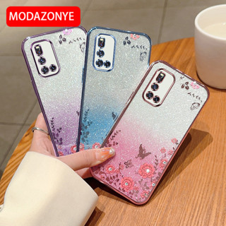 เคสมือถือ แบบนิ่ม ลายดอกไม้ ผีเสื้อ กลิตเตอร์ สําหรับ vivo V19 vivo V19