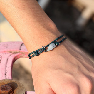 Mkendn สีดําน่ารัก Dolphin สร้อยข้อมือสําหรับผู้หญิงผู้ชายแฟ…