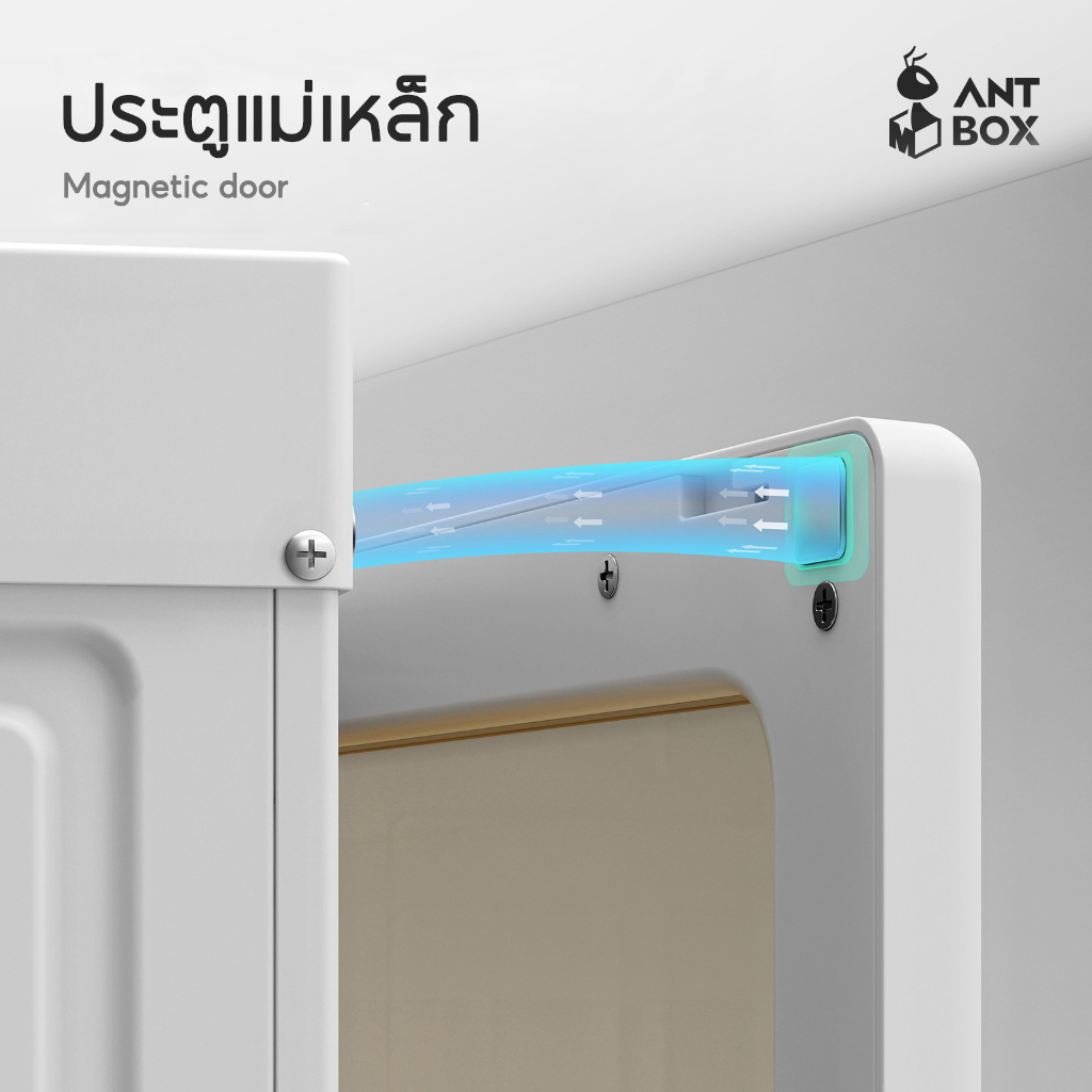 ANTBOX [พร้อมส่ง!! ] ตู้เสื้อผ้า 15 ช่อง 3 แขวน 890L ประตูใสโปร่งแสงมองเห็นด้านในได้ สไตล์โมเดิร์น เหมาะกับการแต่งห้องทุกสไตล์ - รูปที่ 4