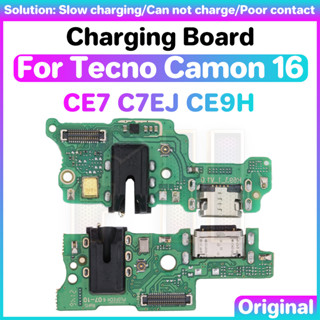 บอร์ดพอร์ตชาร์จ USB สําหรับ Tecno Camon 16 CE7 CE 7 พร้อมพอร์ต IC USB สายเคเบิ้ลเชื่อมต่อข้อมูล