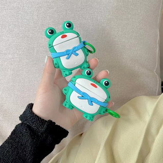 เคสหูฟังบลูทูธ tpu นิ่ม ลายการ์ตูนกบน้อยน่ารัก พร้อมแหวน สําหรับ airpods 1 2 3 pro