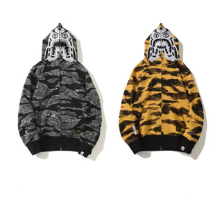 เสื้อแจ็กเก็ตลําลอง มีฮู้ด ปักลายพรางเสือ BAPE สําหรับผู้ชาย และผู้หญิง 2023