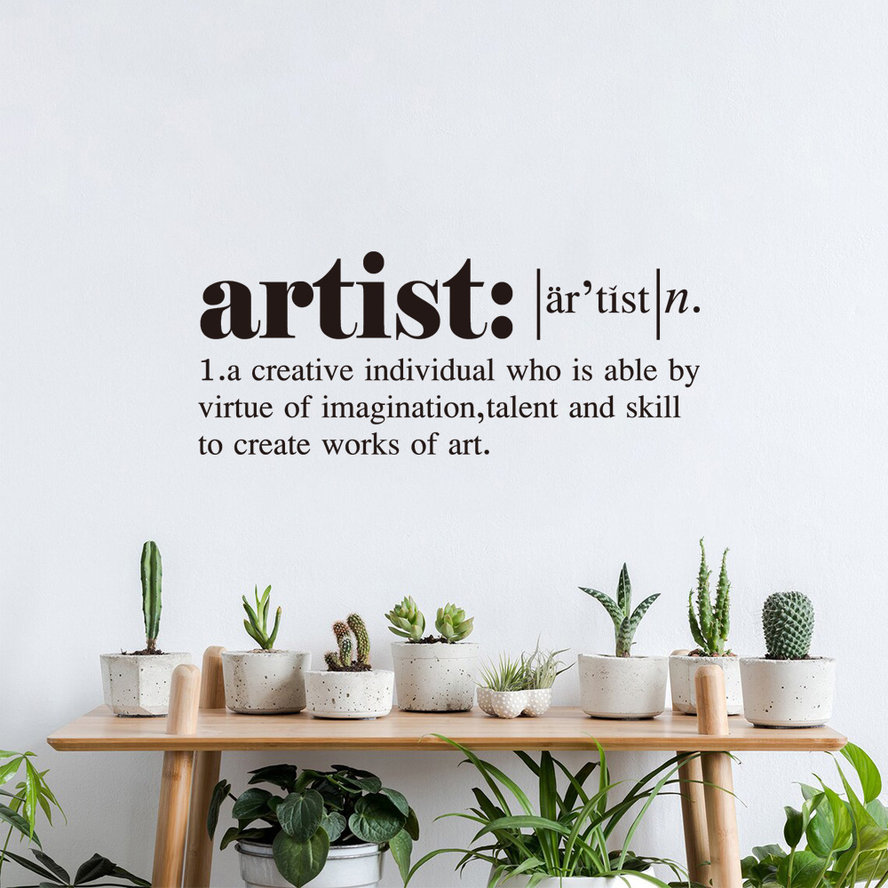 สติกเกอร์คำคมสำหรับติดผนัง DIY โดยศิลปิน สติกเกอร์ถอดออกได้ ใช้เพื่อการตกแต่งห้อง