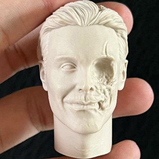 ฟิกเกอร์ Huston Half-face Man Head Sculpt Carved Fit 12 นิ้ว Male ขนาด 1/6 ของเล่นสําหรับเด็ก