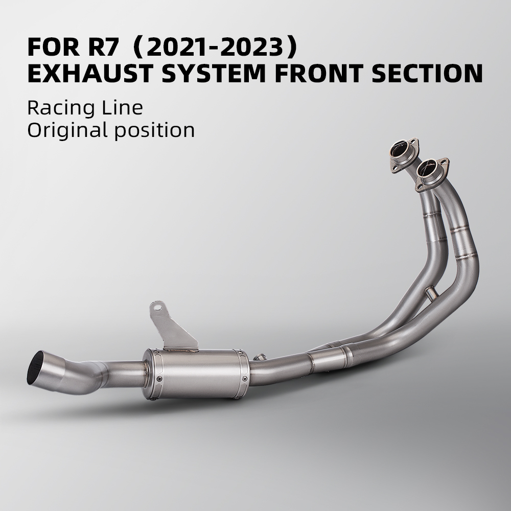 สําหรับ R7 2021-2023 YZF R7 YZF-R7 Decat ท่อ Slip-on รถจักรยานยนต์ท่อไอเสีย Header Link ท่อ 51 มม.