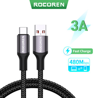 Rocoren สายชาร์จ USB Type C 3A ชาร์จเร็ว สําหรับ Xiaomi Poco Samsung Huawei