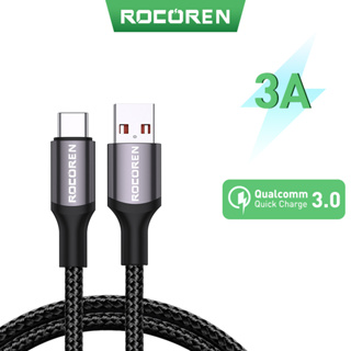 Rocoren สายชาร์จโทรศัพท์มือถือ USB Type C 3A ชาร์จเร็ว สําหรับ Xiaomi Poco F4 F3 Realme Samsung Huawei