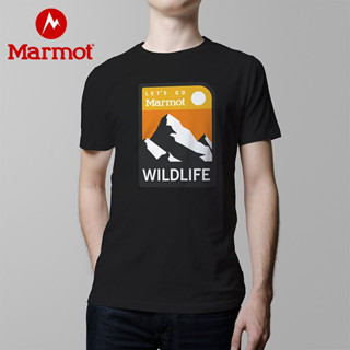 เสื้อยืดแขนสั้น คอกลม ผ้าฝ้าย ระบายอากาศได้ดี ลาย Marmot Mountain Range สําหรับผู้ชาย