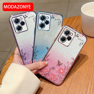 เคสมือถือ แบบนิ่ม ลายผีเสื้อ ดอกไม้ กลิตเตอร์ สําหรับ Xiaomi Poco X5 Pro 5G Xiaomi Poco X5 Pro 5G