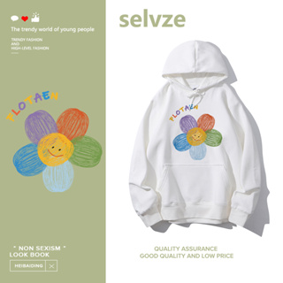 Selvze (พร้อมส่งจากกรุงเทพ มาใน 3 วัน) Printed Hoodie เสื้อยืดแขนสั้นพิมพ์ลายดอกไม้สีสันสวยงาม T0097