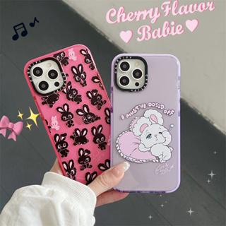 CASE.TIFY Cute Rabbit doodles phone case for iphone 14 14plus 14pro 14promax 13 13pro 13promax Cute Cartoon Black Rabbit 12 12pro 12promax 11 11promax High-end soft transparent casing shockproof x xr xsmax 7plus New Design ins styles popular