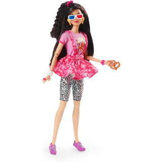 Barbie Rewind Doll &amp; Accessories with Black Hair &amp; 1980s-Inspired Movie Night Outfit, Collectible &amp; Displayable HJX18 ตุ๊กตาบาร์บี้กรอกลับ พร้อมผมสีดํา และชุดหนัง 1980s-Inspired Night Outfit HJX18
