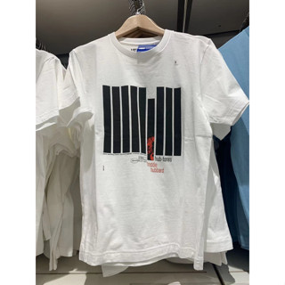 Uniqlo UT เสื้อยืดแขนสั้น พิมพ์ลายโน้ต RECORDS สีฟ้า สําหรับผู้ชาย ผู้หญิง 446376