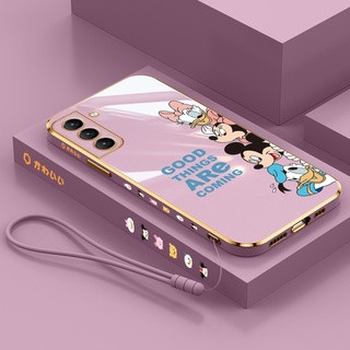 เคสโทรศัพท์มือถือ ลายการ์ตูนดิสนีย์ ครอบครัว พร้อมสายคล้อง สําหรับ Samsung A71 4G A51 4G A750 A23 A03 A03S A7 2018