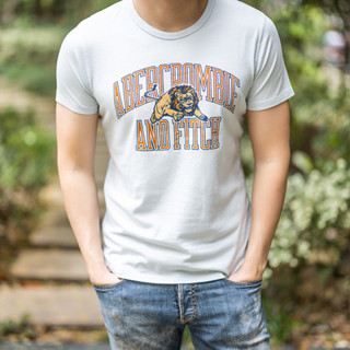 ใหม่ เสื้อยืด แขนสั้น พิมพ์ลาย Abercrombie Fitch สําหรับผู้ชาย และผู้หญิง