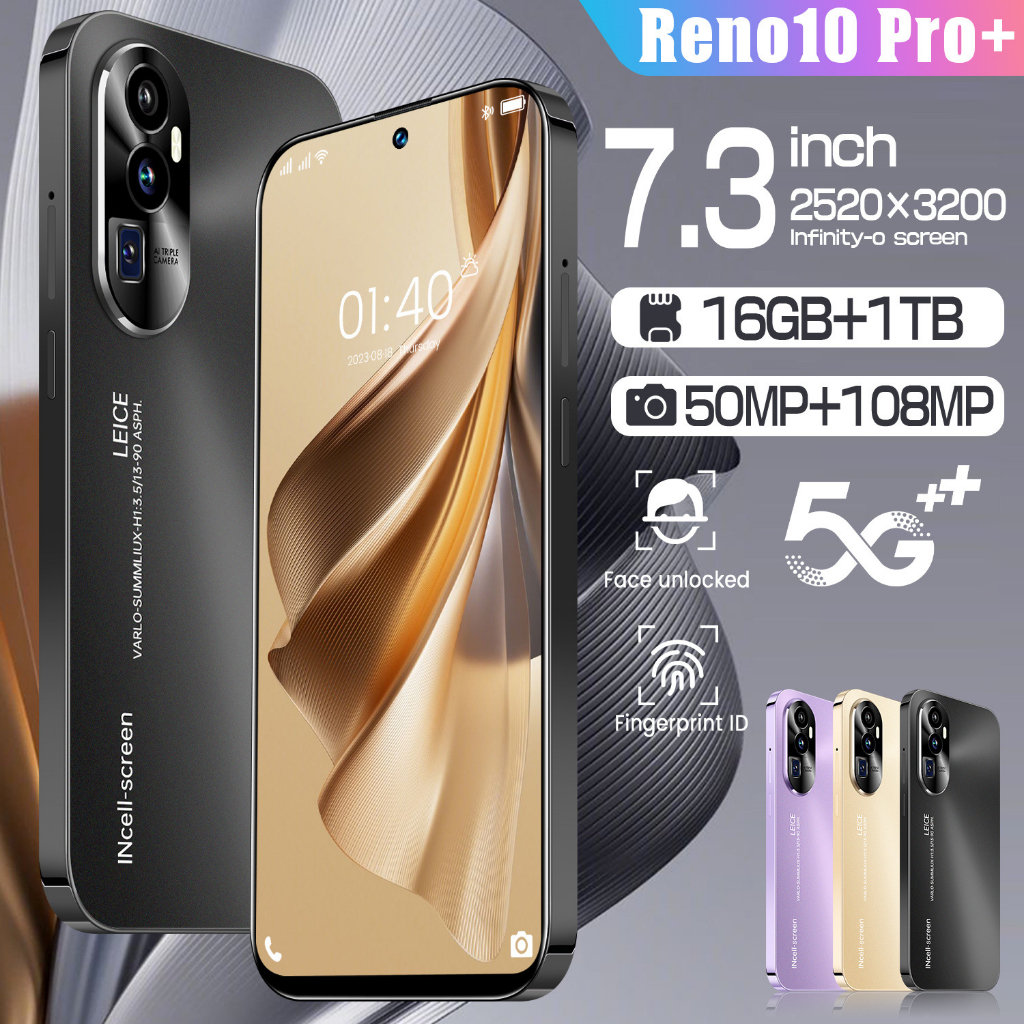Reno10 Pro+ ใหม่ โทรศัพท์มือถือ หน้าจอ 7.3 นิ้ว 2+16GB 7800mAh Android สําหรับ Philippine Marckt