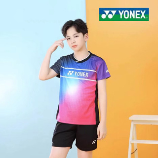 Yonex ชุดเสื้อกีฬาแบดมินตัน แขนสั้น สําหรับนักเรียนประถม มัธยม มัธยมต้น และมัธยมปลาย