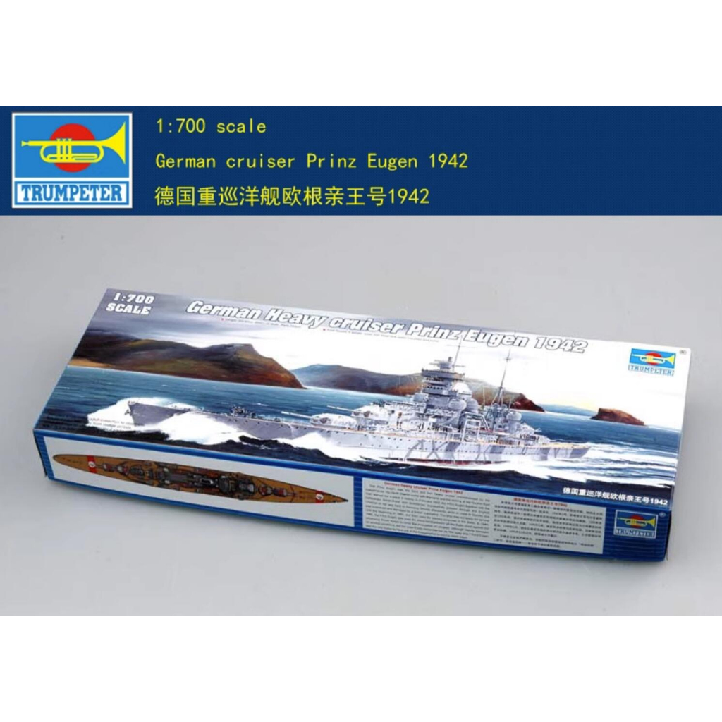 ทรัมเปเตอร์ 1/700 05766 Prinz Eugen 1942 ทรัมเปเตอร์ 1/700 เยอรมัน เฮฟวี่ครูเซอร์ เจ้าชายออร์แกน เลขที่. 1942 05766