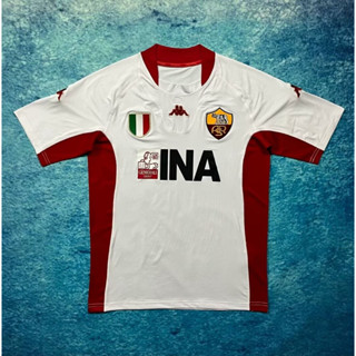 เสื้อกีฬาแขนสั้น ลายทีมชาติฟุตบอล Roma ปี 2001-2002 ชุดเยือน สไตล์เรโทร