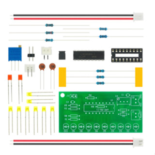 ชุดอุปกรณ์วิเคราะห์ระดับเสียงสเปกตรัม LM3915 DC 9V-12V 10 LED DIY สําหรับห้องปฏิบัติการบัดกรี