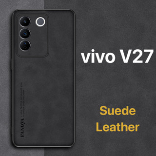 หนังกลับ เคส vivo V27 V27Pro Case สัมผัสสบาย ป้องกันลายนิ้วมือ ปุ่มกดกันกระแทก ป้องกันกล้อง ป้องกันหน้าจอ กันกระแทกขอบ TPU นุ่ม V27 Pro v27e