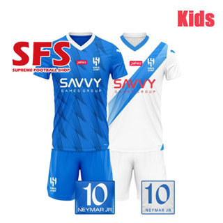 【SFS】เสื้อกีฬาแขนสั้น ลายทีมชาติฟุตบอล AL Hilal Kid Jersey 23-24 ชุดเหย้า คุณภาพสูง สําหรับเด็ก