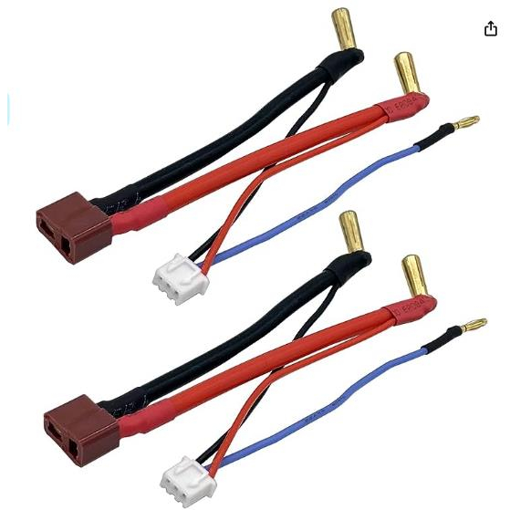 6 ชิ้น RC Car Hardcase Connector Cable, RC Car Cable Deans T Plug หญิง 90° ขั้วต่อกระสุน 5 มม. 12AWG