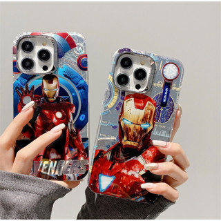 เคสโทรศัพท์มือถือ TPU ลาย Iron Man หรูหรา สําหรับ iPhone 15 14 Pro Max 13 Pro Max