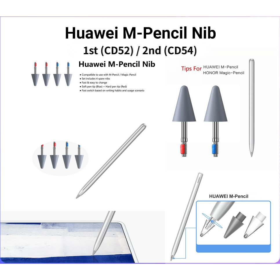 Huawei M-Pencil NIB เปลี ่ ยนดินสอเคล ็ ดลับสําหรับ Huawei M-Pencil 1st / 2nd Generation / Magic ดินสอ NIB ดินสอเคล ็ ดลับ