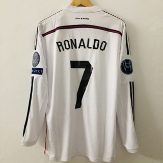 เสื้อกีฬาแขนสั้น ลายทีมฟุตบอล Madrid 14 15 real RONALDO KROOS SERGIO RAMOS สําหรับผู้ใหญ่