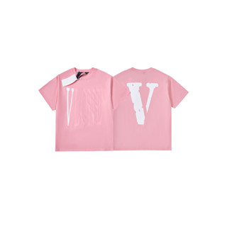 เสื้อยืดแขนสั้น คอวี ผ้าเรยอน พิมพ์ลาย ทรงหลวม คุณภาพสูง สีชมพู สไตล์ฮิปฮอป 260 กรัม