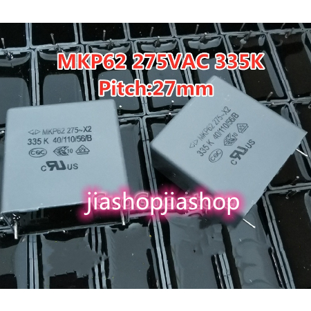 ตัวเก็บประจุ MKP62 275V~X2 335K 3.3UF Farad 275VAC X2 27 มม. 10 ชิ้น