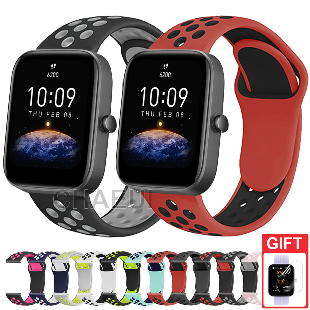 สายรัดซิลิโคนสําหรับ Xiaomi Huami Amazfit Bip 5 Unity 3 U Pro GTS 4 Mini GTS3 GTS2