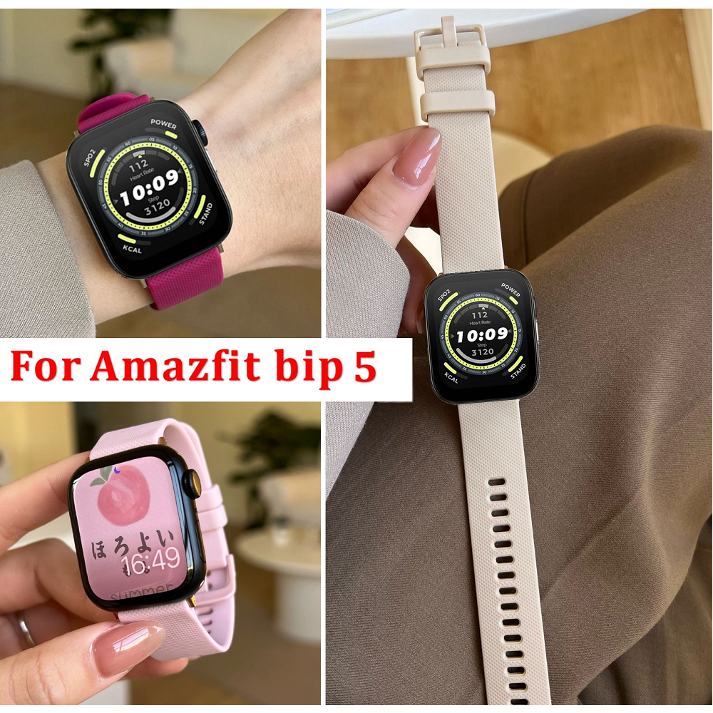 20 มม. 22 มม สาย Compatible For amazfit bip 6 สายนาฬิกา ข้อมือซิลิโคน amazfit bip 6 สาย Amazfit Bip 5 Strap GTS/GTS 2 สาย Amazfit GTS3 / Amazfit GTS 4 mini สายนาฬิกา Amazfit Bip 3 pro Strap Amazfit Bip U pro สาย Amazfit GTR2/ GTR 3/ Amazfit GTR 4 strap