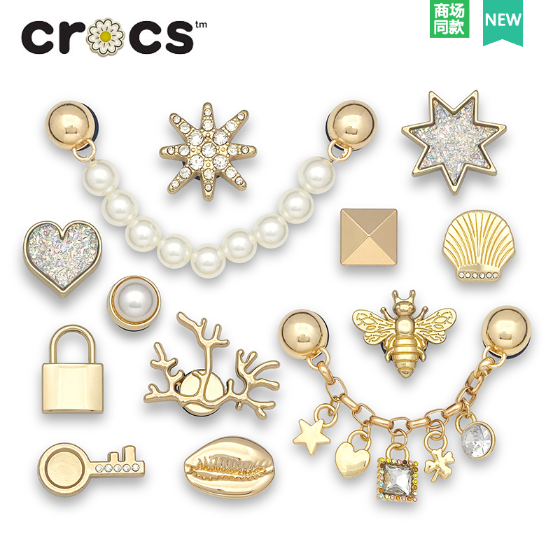 Crocs Jibbitz จี้โลหะ รูปรองเท้า ดอกไม้ หัวเข็มขัด สร้างสรรค์ เครื่องประดับ สําหรับผู้หญิง และผู้ชาย DIY
