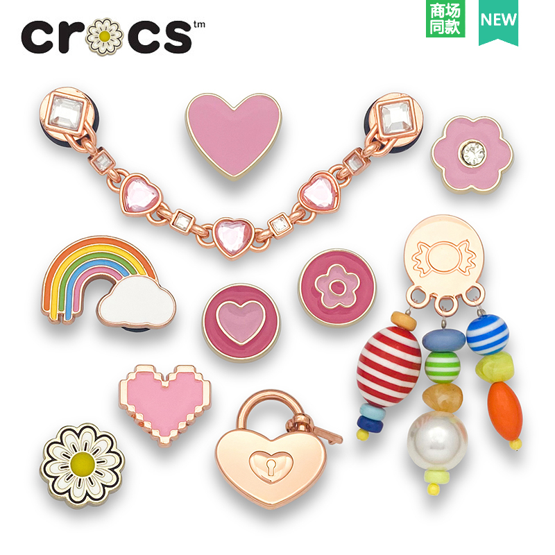 Crocs Jibbitz จี้โลหะ รูปรองเท้า ดอกไม้ หัวเข็มขัด สร้างสรรค์ เครื่องประดับ สําหรับผู้หญิง และผู้ชาย DIY