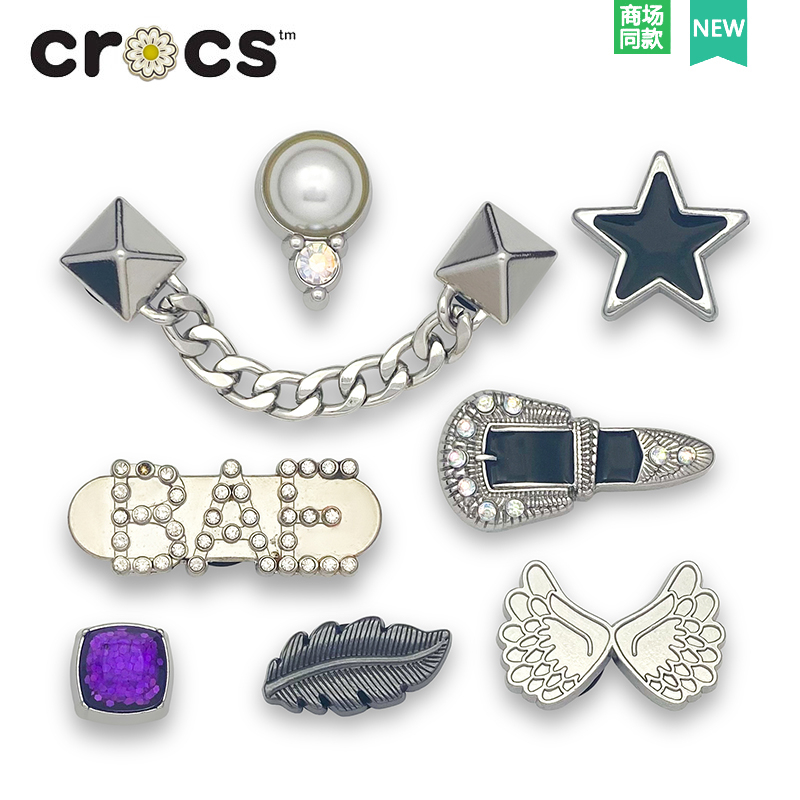 Crocs Jibbitz จี้โลหะ รูปรองเท้า ดอกไม้ หัวเข็มขัด สร้างสรรค์ เครื่องประดับ สําหรับผู้หญิง และผู้ชาย DIY
