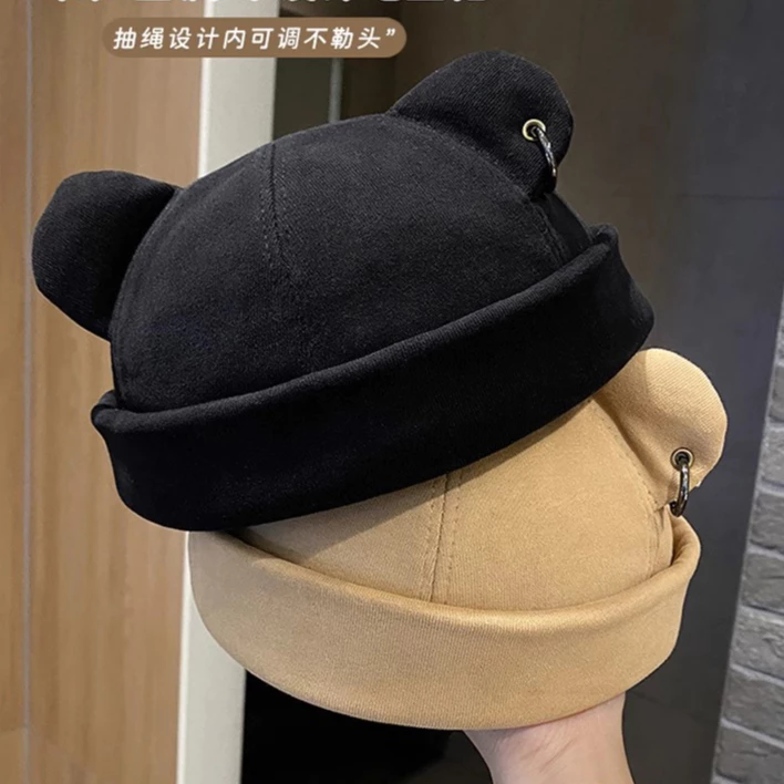 หมวกหนัง แต่งหูแมว สไตล์เกาหลี