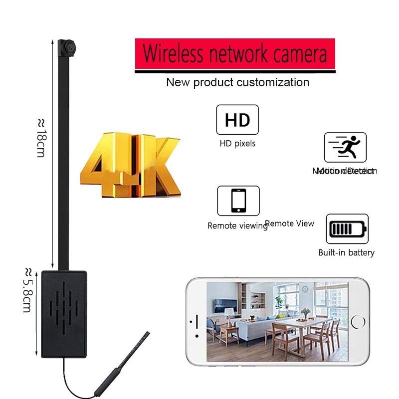 กล้องเครือข่ายไร้สายขนาดเล็ก WIFI 4K ไมโครโฟนในตัว IP ความปลอดภัยวิดีโอ HD 1920*1080P วิดีโอ 2.0MP