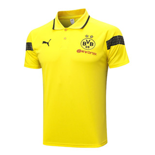 เสื้อโปโลแขนสั้น ลายทีมชาติไทย Dortmund สีเหลือง 2023-2024