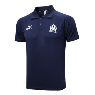 เสื้อโปโลแขนสั้น ลายทีมชาติไทย Marseille royal blue 2023-2024