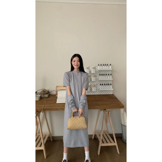 Long solid color versatile knit dress