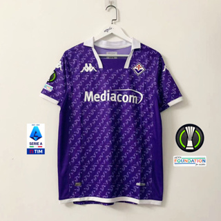 เสื้อกีฬาแขนสั้น ลายทีมชาติฟุตบอล Fiorentina 23 24 ชุดเหย้า S - 4XL